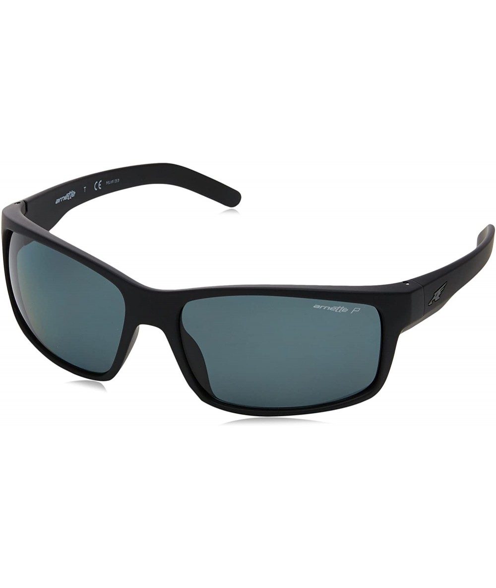 Sport Men's An4202 Fastball Rectangular Sunglasses - Fuzzy Black/Polarized Grey - C611Z54Z18T $37.63