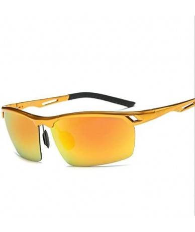 Aviator Sports Sunglasses Drive Polarized Sunglasses HD Outdoor Glasses - Reflective Gold Color - CS18425RCLY $30.21