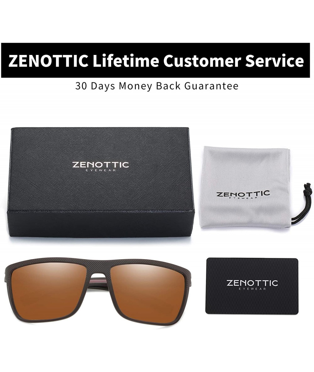 ZENOTTIC Polarized Sunglasses for Men Lightweight TR90 Frame UV400  Protection Square Sun Glasses