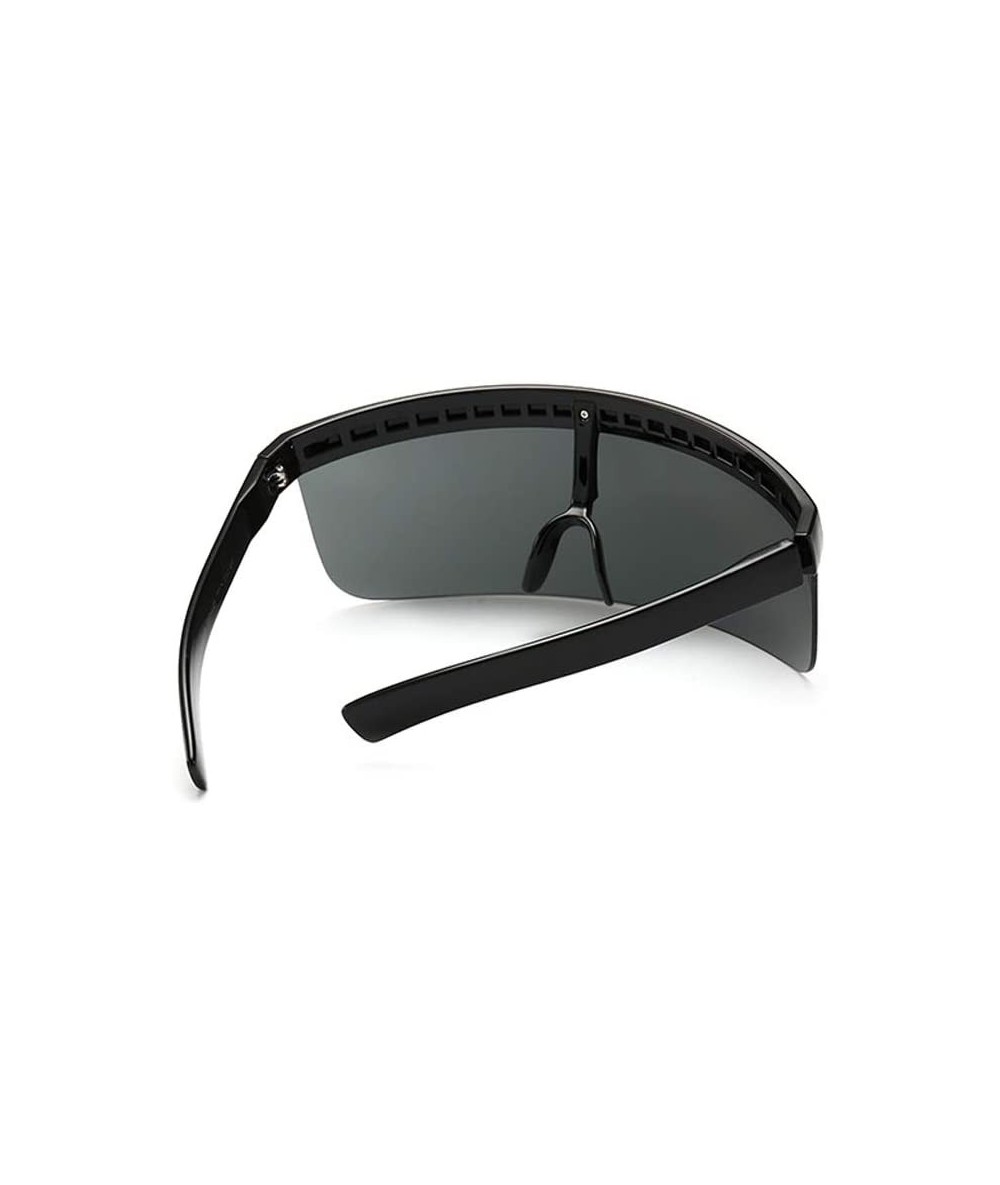 Retro Futuristic Oversize Shield C81904DRATY Women Mono - 1pcs Mirrored for Lens Visor Top Men Single Flat - 172mm Sunglasses