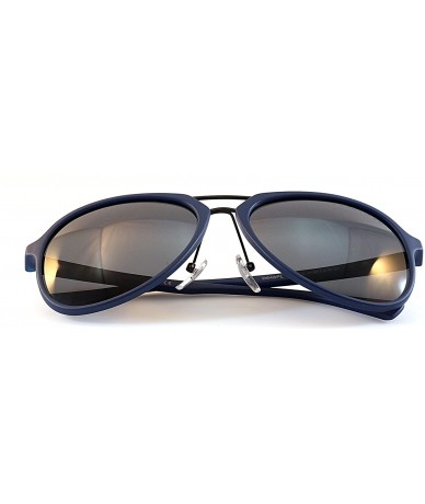 Sport Unisex Double Bridge Polarized Sunglasses - Blue/ Black Smoke - CS1858LKDKD $11.00