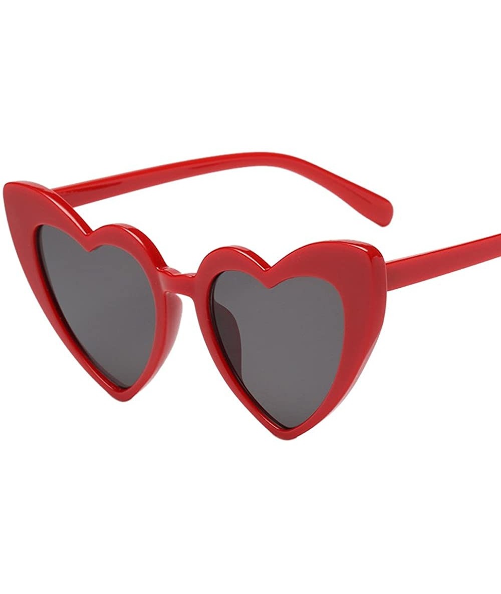 Women Retro Fashion Heart-shaped Shades Sunglasses Integrated UV ...