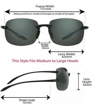 Wrap Bifocal Sunglasses Readers Men WomenLightweight Rimless - Black & Tortoise 2 Pair Combo - C7192IX52Q7 $17.37