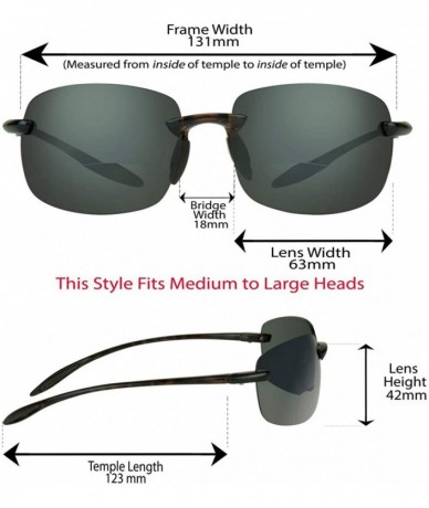 Wrap Bifocal Sunglasses Readers Men WomenLightweight Rimless - Black & Tortoise 2 Pair Combo - C7192IX52Q7 $17.37