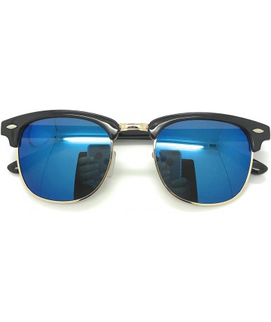 Wayfarer Semi Rimless Polarized Sunglasses Women Men Retro Brand Sun Glasses - Blue - CX18L4TCNI3 $7.44