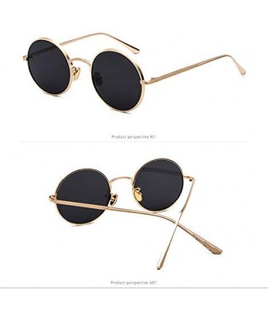 Round Men's Sunglasses Fashion Round Eyeglasses Metal Frame Women Driving Sun Glasses UV400 Protection Eyewear - CE18XM9DGR7 ...