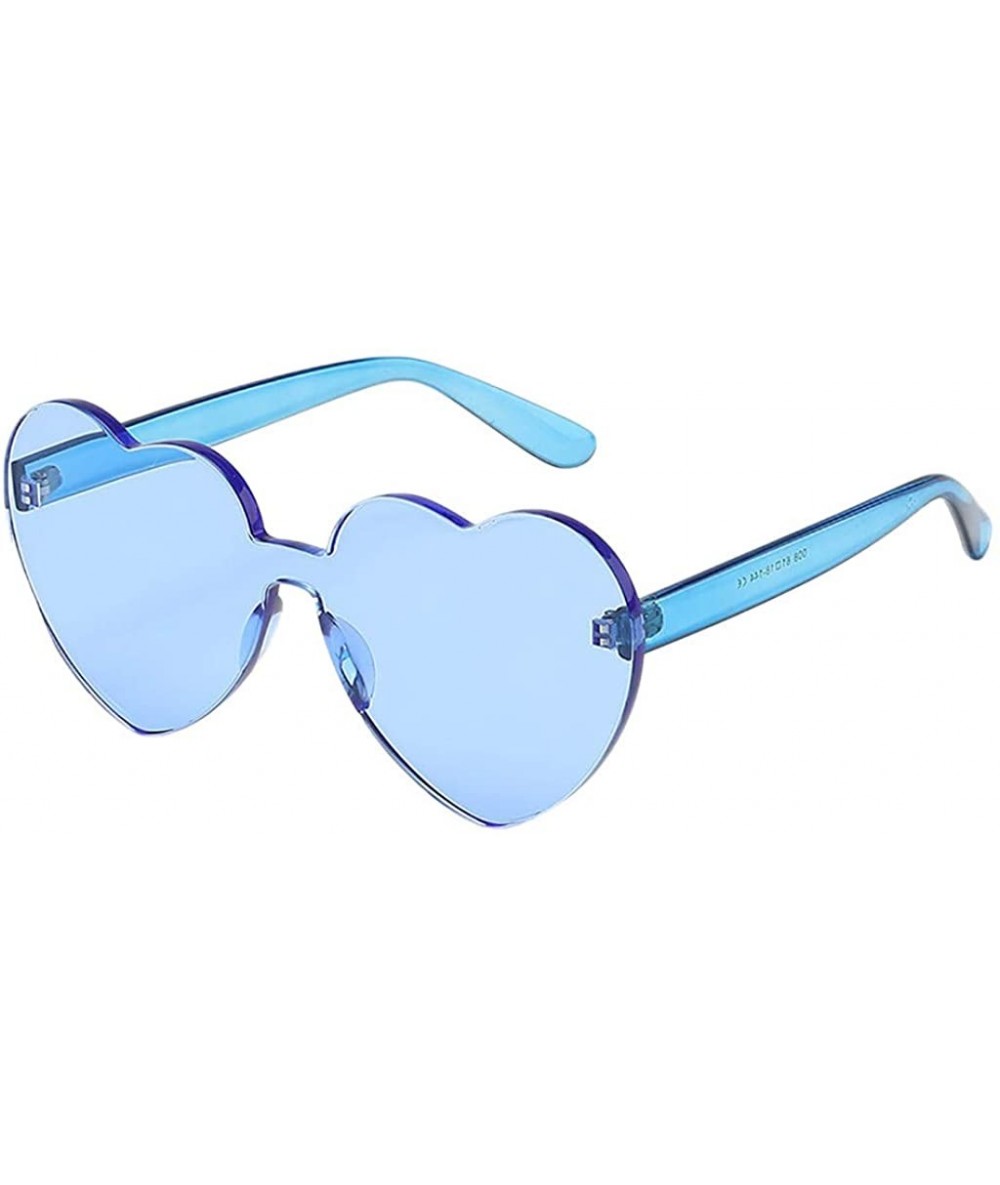 Square Love Heart Shaped Sunglasses Women PC Frame Resin Lens Sun Glasses UV400 Sunglasses - Blue - CD199ZNZ6WH $8.15