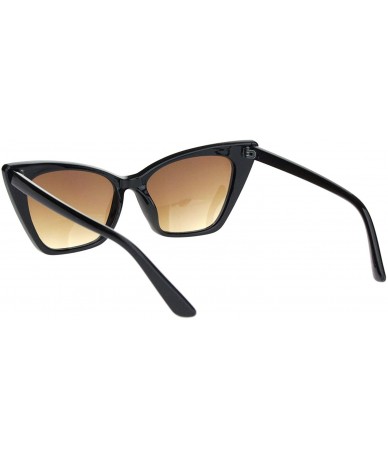 Rectangular Womens Retro Squared Cat Eye Gothic Plastic Sunglasses - Black Gradient Brown - CB18O9MNUNW $7.69