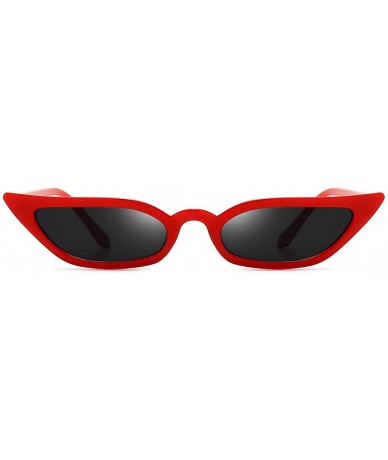 Round Small Cat Eye Sunglasses Retro Vintage Tiny Cateye Sunglasses for women - Red - CP1945RN03K $12.75