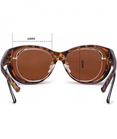 Sport Fitover Sunglasses for Women Polarized UV Protection SJ2108 - C2 Matte Tortoise Frame/Brown Lens - CT194ZXM7I4 $13.61