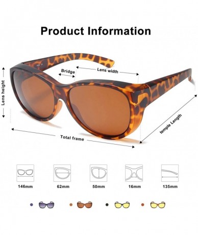 Sport Fitover Sunglasses for Women Polarized UV Protection SJ2108 - C2 Matte Tortoise Frame/Brown Lens - CT194ZXM7I4 $13.61