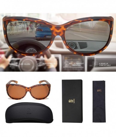 Sport Fitover Sunglasses for Women Polarized UV Protection SJ2108 - C2 Matte Tortoise Frame/Brown Lens - CT194ZXM7I4 $13.61