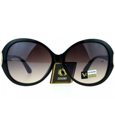 Round Diva Womens Round Oversize Butterfly Thick Plastic Sunglasses - Black Brown - CW11ZANA55R $11.52