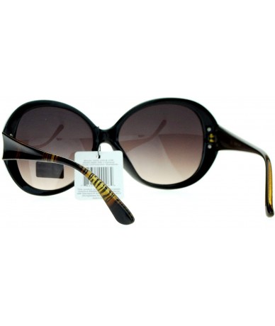 Round Diva Womens Round Oversize Butterfly Thick Plastic Sunglasses - Black Brown - CW11ZANA55R $11.52