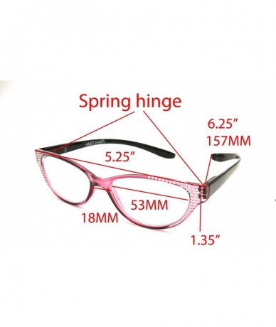 Sport Lightweight Plastic Hanging Reading Glasses Free Pouch SPRING HINGE - Crystal Violet - CG17YITIH2H $18.22