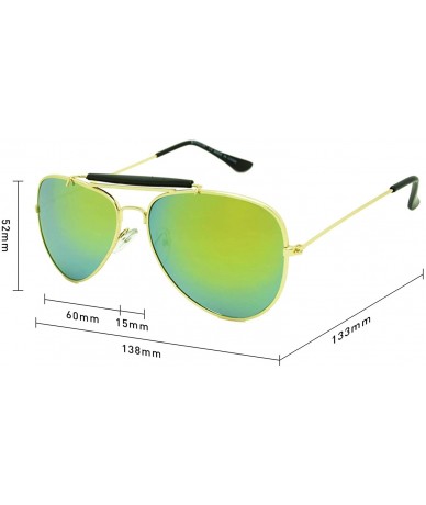 Aviator Classic Aviator Sunglasses Lightweight Metal Frame Polarized Lens - Style 2- Gold/Gold - C0195A760EG $12.96