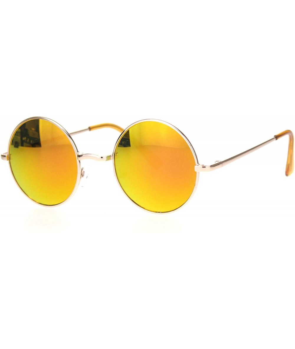 Reflective Color Mirrored Hippie Groove Round Circle Lens Retro Sunglasses  Silver Mirror - Walmart.com