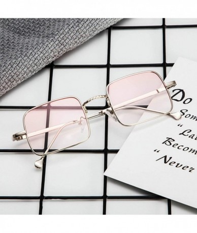 Sport Classic style Arched Square Sunglasses for Unisex Metal PC UV 400 Protection Sunglasses - Silver Pink - C618SARN0NM $15.64