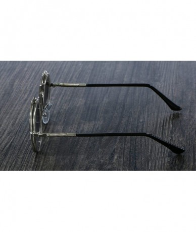 Round Steampunk Sunglasses Circular Double Glasses - CH19855OIAT $32.32