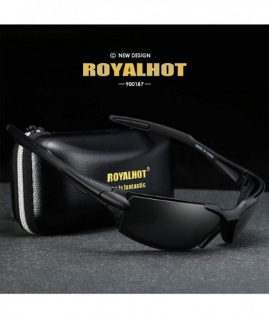 Sport Mens Sport Sunglasses Polarized TR90 Frame Eyewear for Driving Fishing Golf Baseball UV400 Protection - CE193HOUEZW $15.12