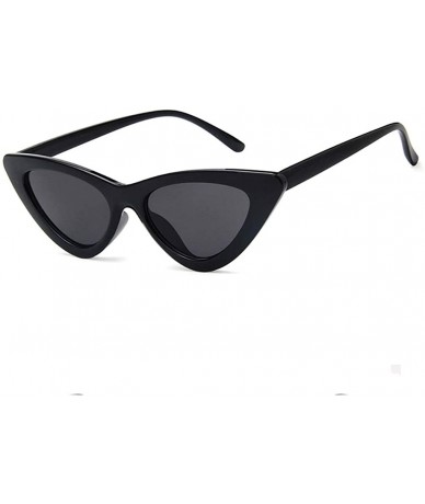 Goggle Retro Narrow Vintage Cat Eye Sunglasses for Women Clout Goggles Plastic Frame - Black - C718AEEX5YT $9.26